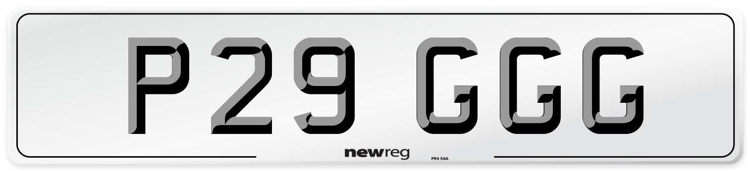 P29 GGG Number Plate from New Reg